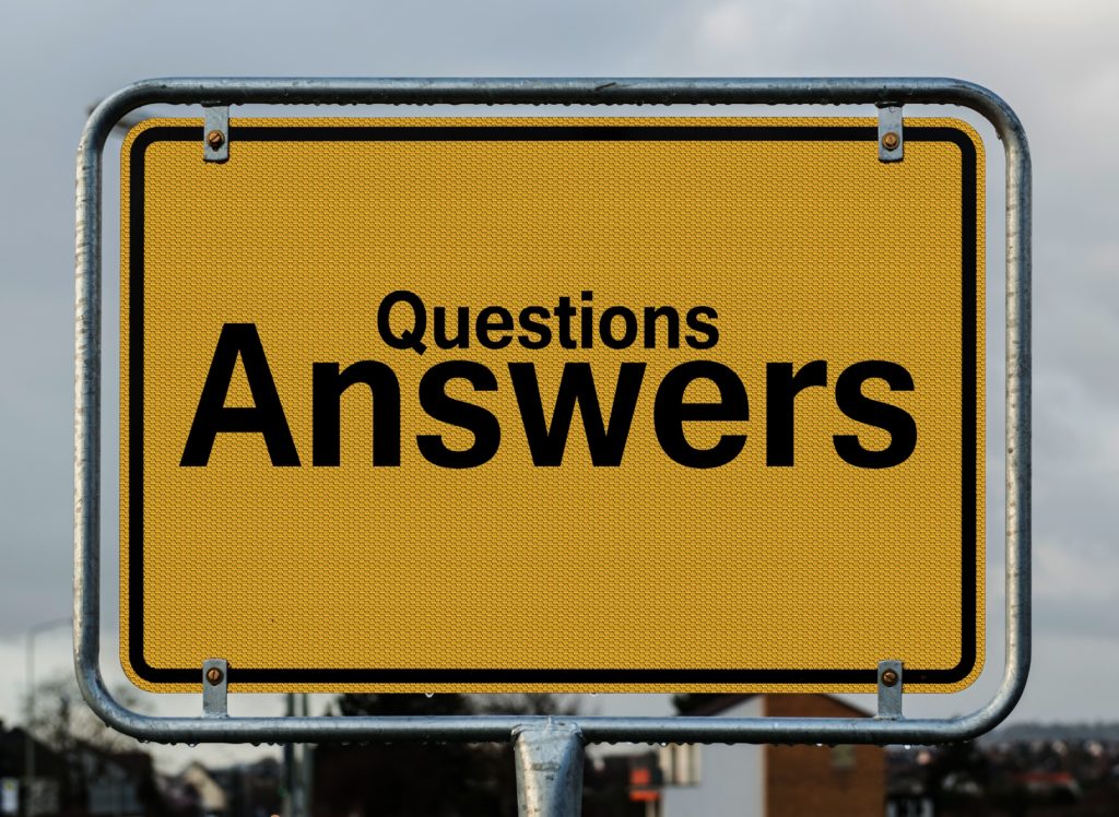 A questions and answers sign